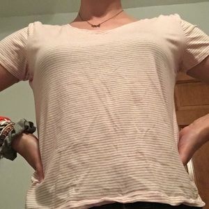 H&M red and white striped shirt.